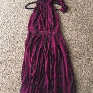 White House Black Market Purple Printed Dress